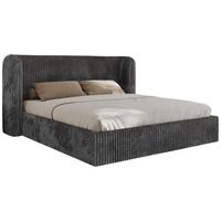 POLSTERBETT EMORA CLASSIC 140/200 - Grau Cord - Multipocket-Matratze - Grau, Textil (140/200cm) - MKS