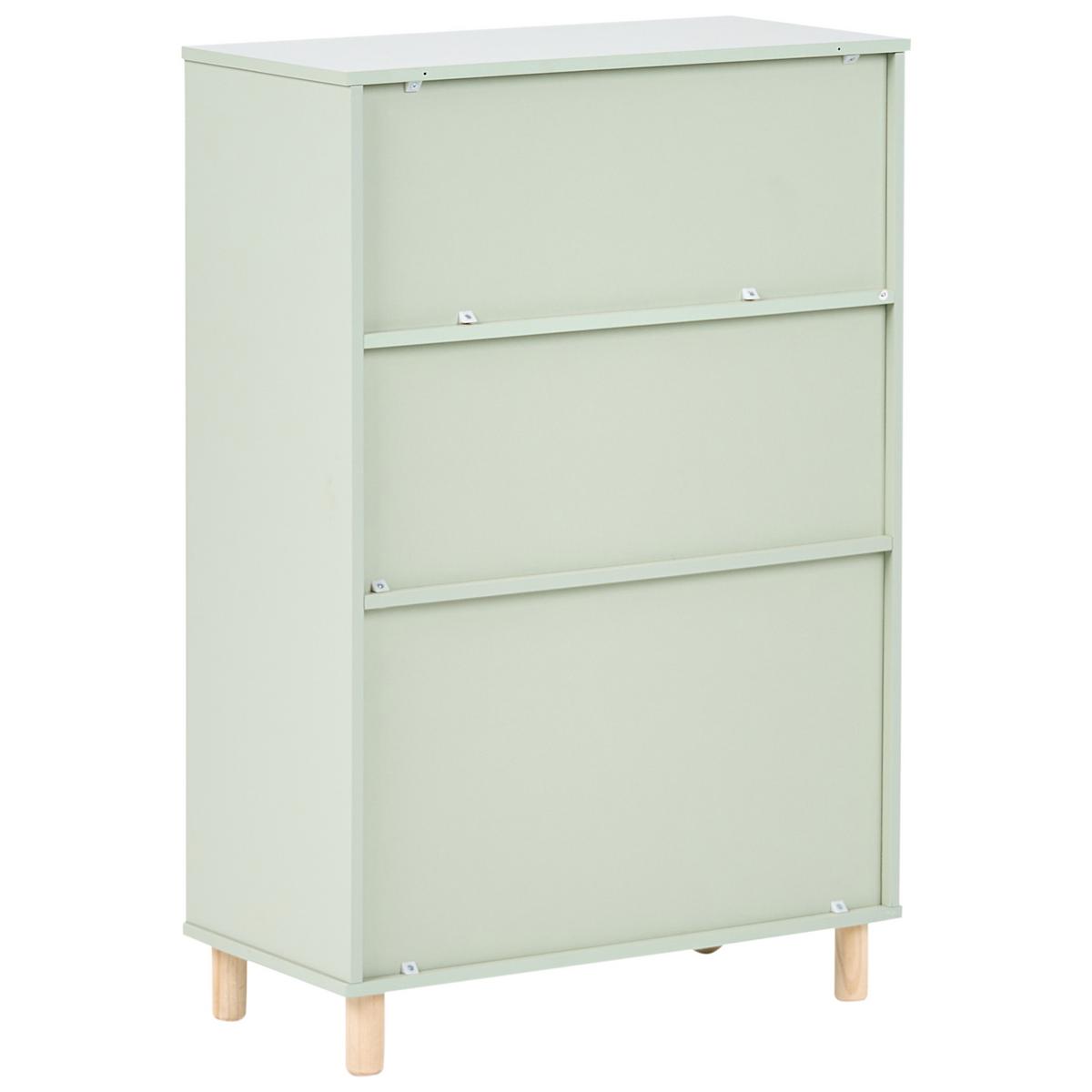 BÜCHERREGAL mit 3 Ebenen 90 cm Hellgrün Nobby - Hellgrün/Braun, Holzwerkstoff (60/90/30cm) - Beliani