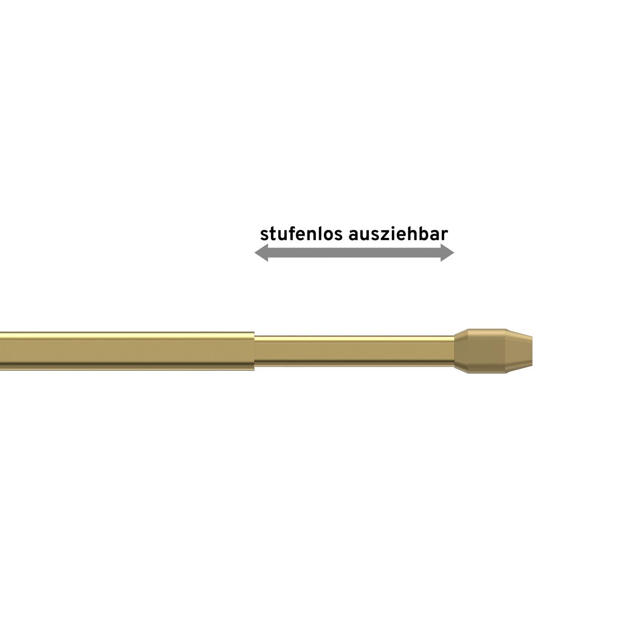SCHEIBENSTANGEN / VITRAGESTANGEN MIT KLEBEHAKEN Geno 100-180 cm, oval, Messing-farbig, Packung 2 Stück - Messingfarben, Kunststoff/Metall (1.2/2.4/180cm) - INTERDECO