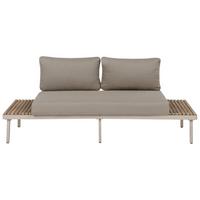 GARTENSOFA 2-Sitzer Akazienholz Beige Fivizzano - Hellbraun/Beige, Holz (195/78/73cm) - Beliani