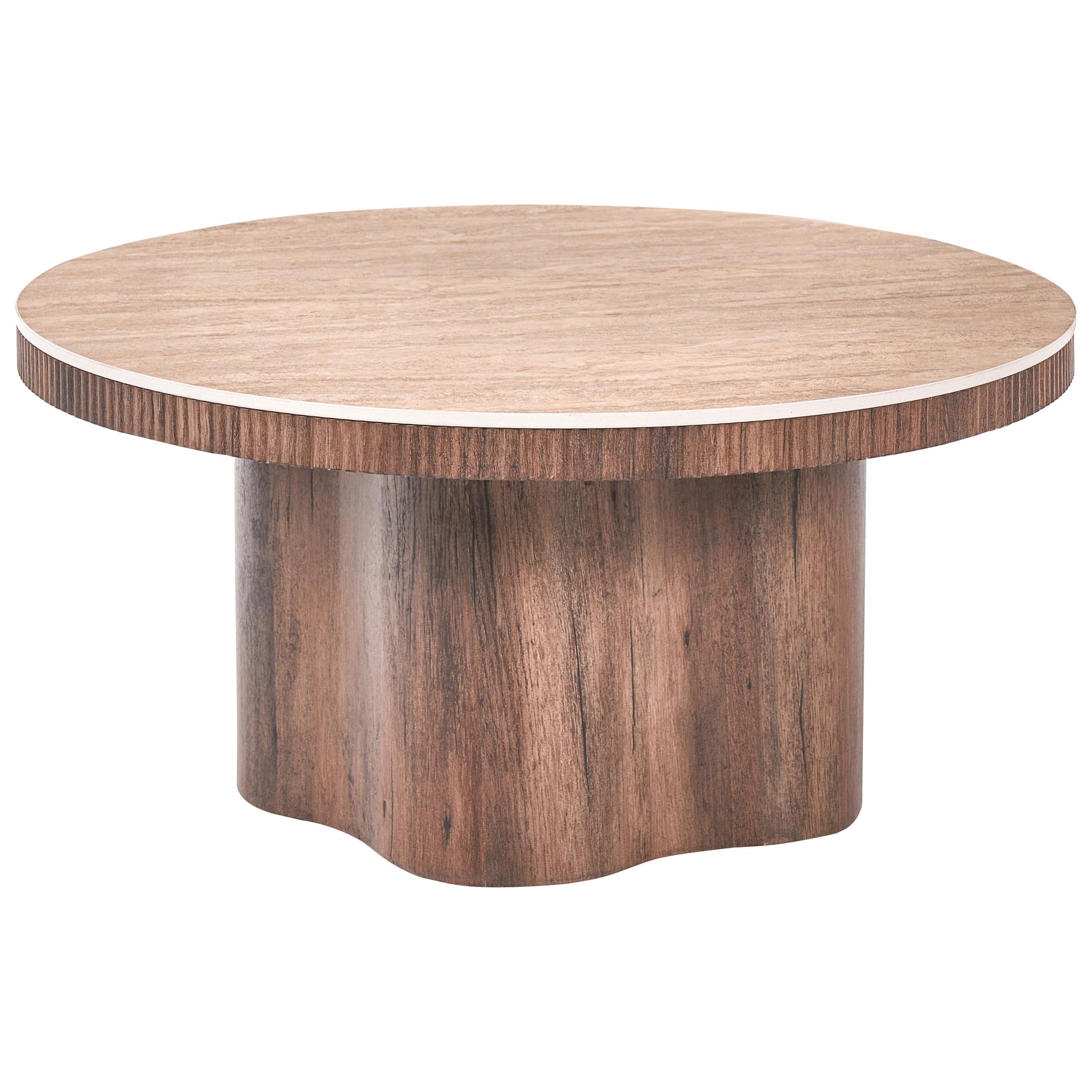 COUCHTISCH Travertinoptik Braun Maltby - Hellbraun/Beige, Holzwerkstoff (80/80/40cm) - Beliani