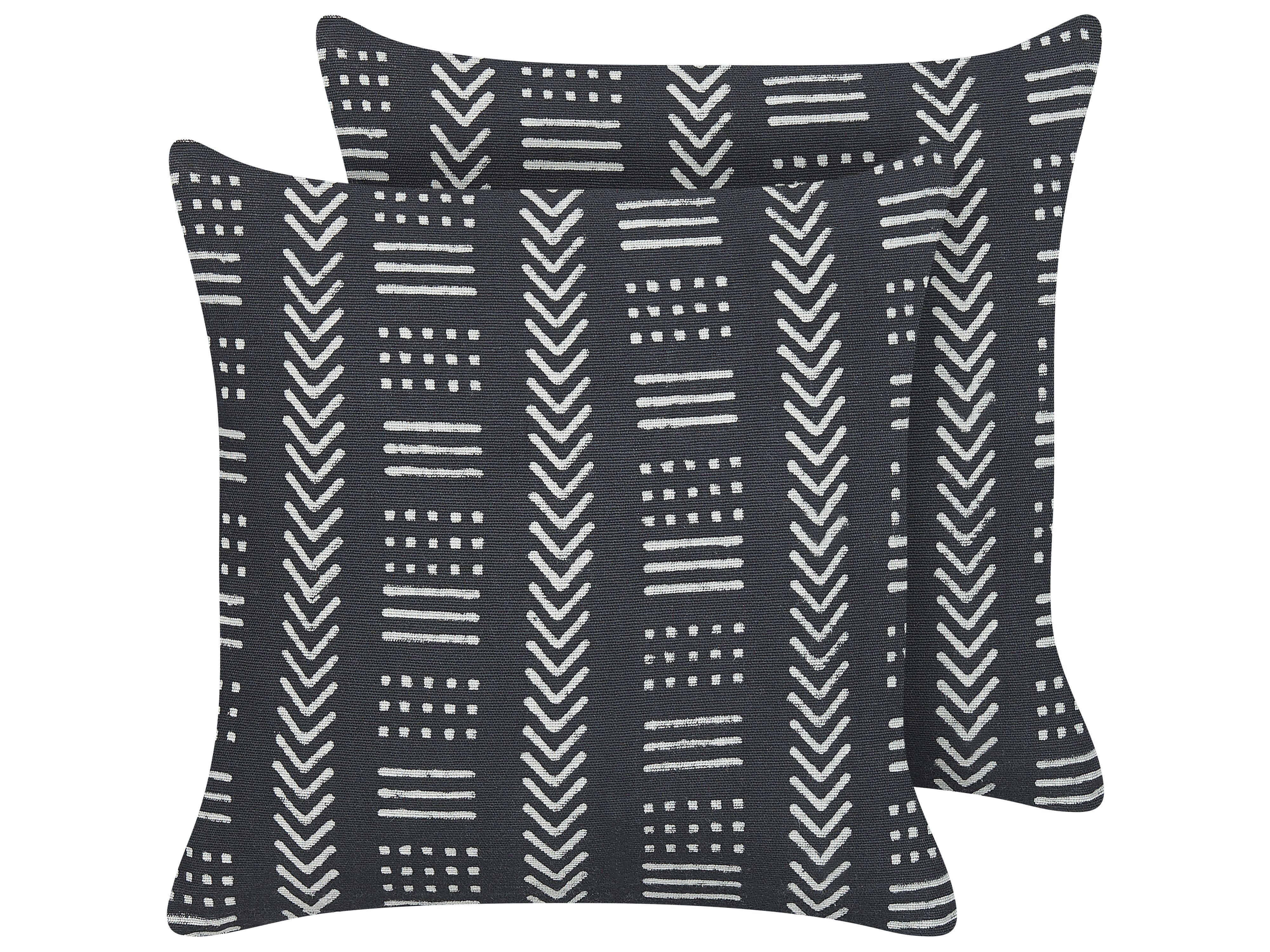 DEKOKISSEN 2er-Set Cremeweiß 45/45 cm Benzoin - Ecru, Naturmaterialien/Textil (45/45cm) - Beliani