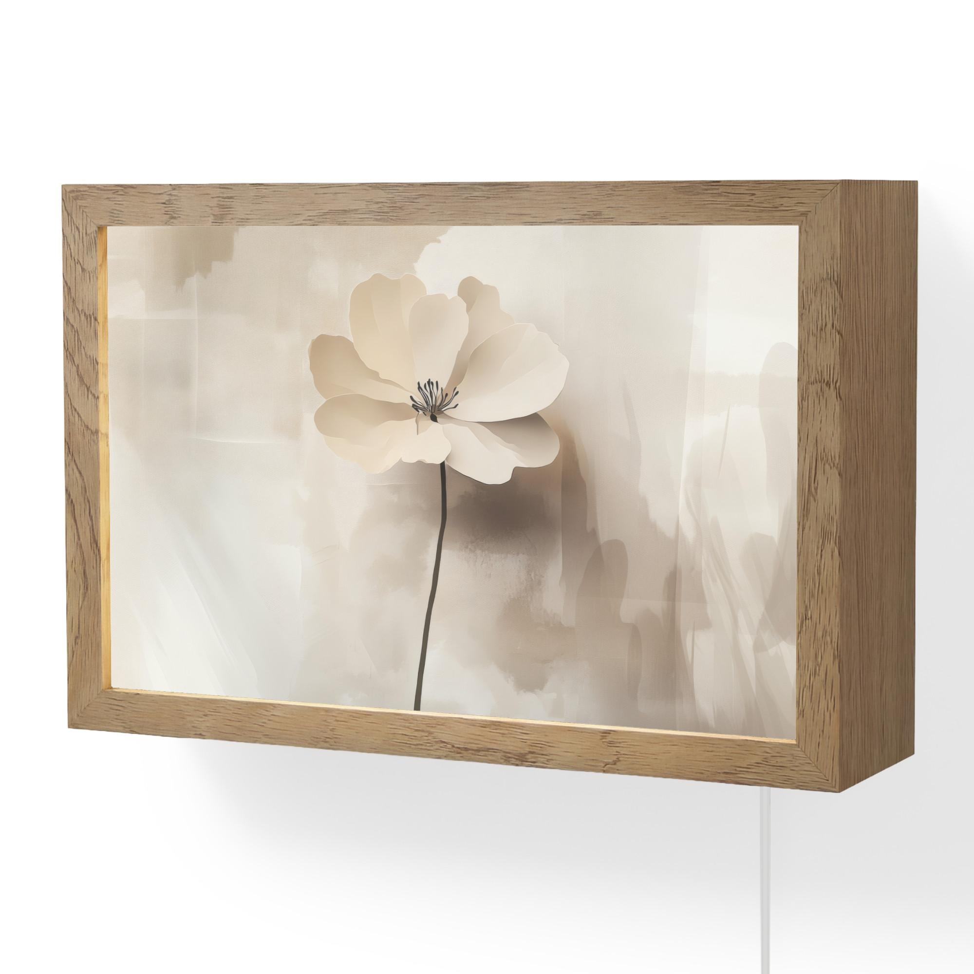 WANDLEUCHTE Blume - Beige - Farbe - Schatten 30x20 cm - Beige, Holzwerkstoff (30/20/8cm) - OnlyWow