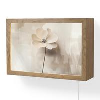 WANDLEUCHTE Blume - Beige - Farbe - Schatten 30x20 cm - Beige, Holzwerkstoff (30/20/8cm) - OnlyWow