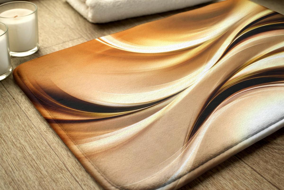 BADTEPPICH 90x60 cm Gold Abstraktion - Bernsteinfarben, Textil (90/60cm) - TULUP