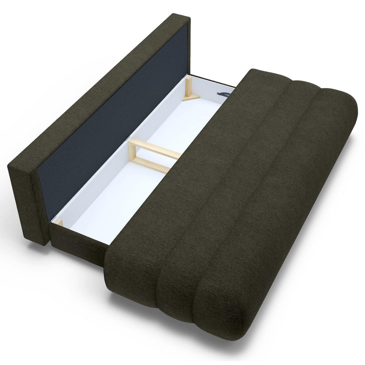 SCHLAFSOFA Arione 214 cm - Schwarz/Grün, Kunststoff/Textil (214/74/104cm) - Selsey