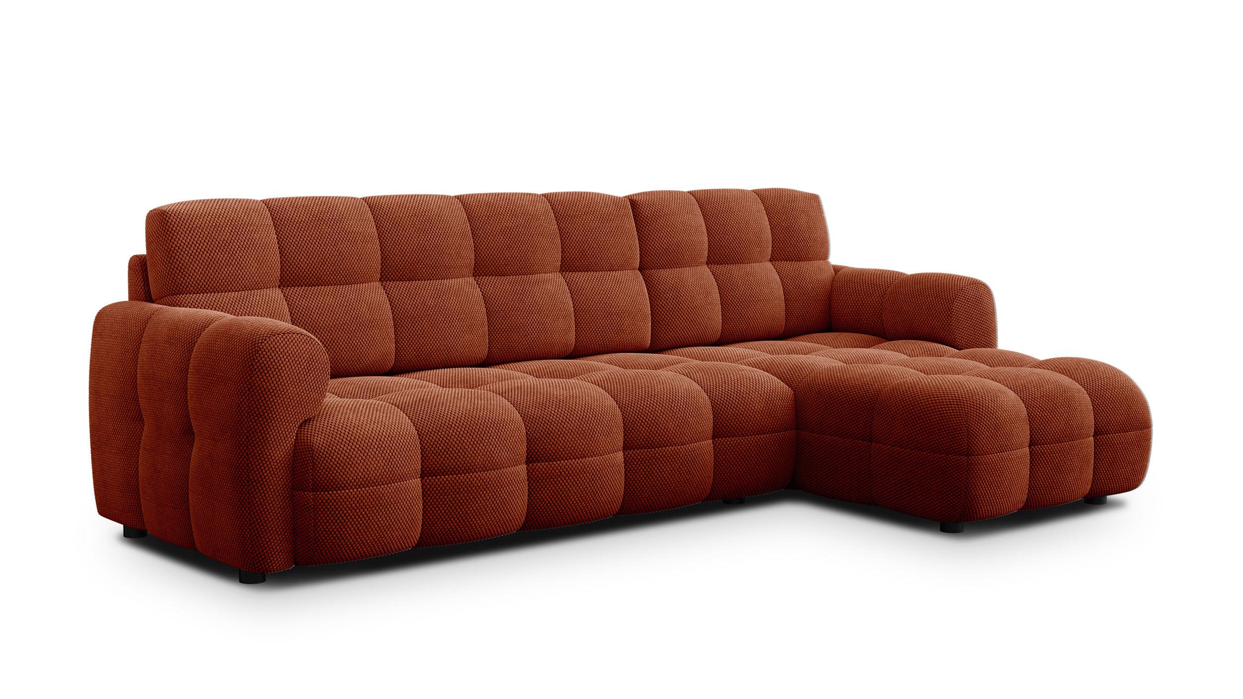 ECKSOFA MELLOW 4-Sitzer, dunkelorange - Dunkelorange/Schwarz, Holz/Textil (262/156cm) - Wozimo