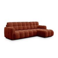 ECKSOFA MELLOW 4-Sitzer, dunkelorange - Dunkelorange/Schwarz, Holz/Textil (262/156cm) - Wozimo