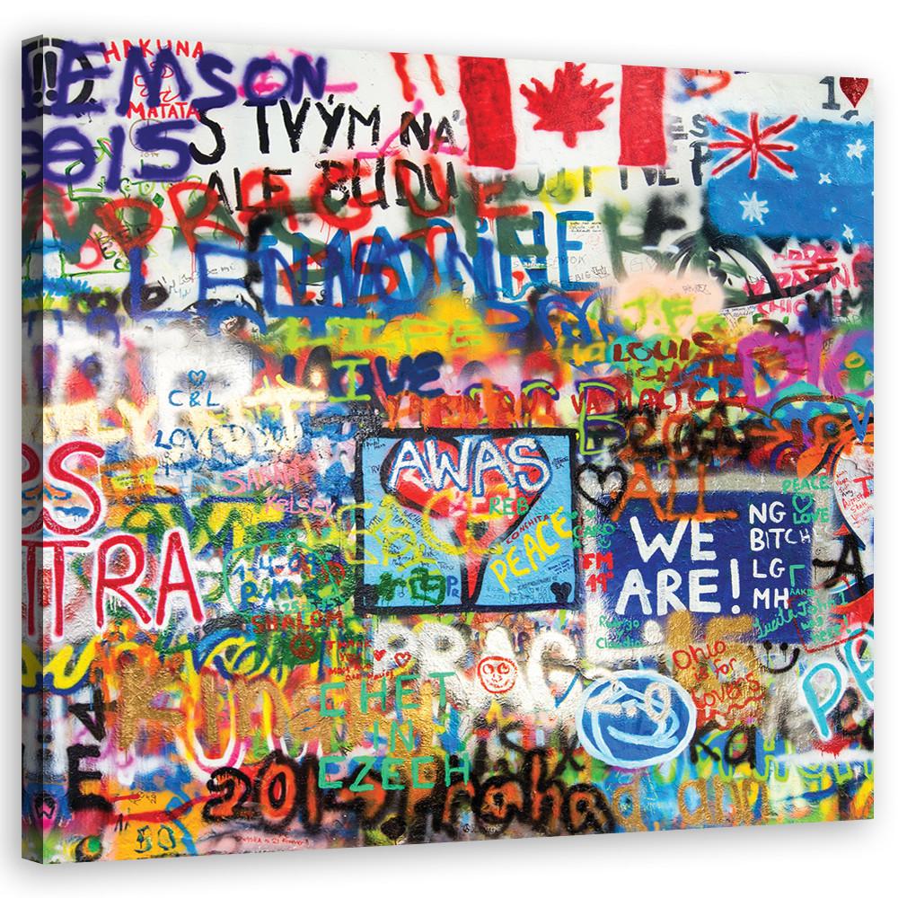 LEINWANDBILD, Abstrakt-Farben 40x40cm - Multicolor, Textil (40/40cm) - Feeby