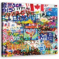 LEINWANDBILD, Abstrakt-Farben 40x40cm - Multicolor, Textil (40/40cm) - Feeby