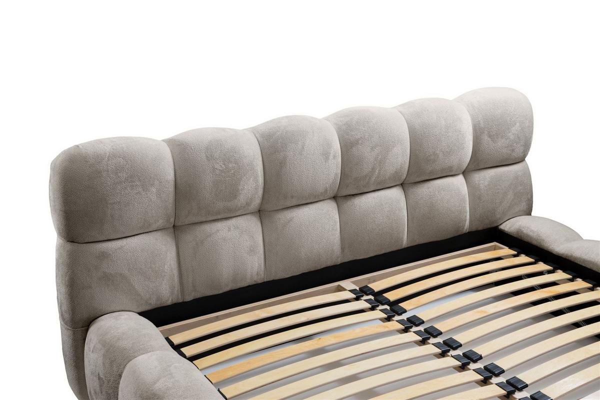 POLSTERBETT Aurelia Komplettset - Grau, Holzwerkstoff/Textil (160/200cm) - Fun Möbel