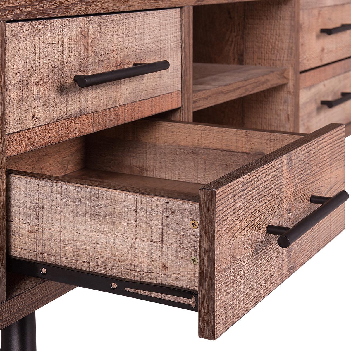TV-MÖBEL Hellbraun, Schwarz ATLANTA 40/127/51 cm - Hellbraun, Holzwerkstoff (127/51/40cm) - Beliani