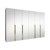 DREHTÜRENSCHRANK Mila III 300 - Kaschmir/Goldfarben, Holzwerkstoff/Kunststoff (300/202/52cm) - MIRJAN24