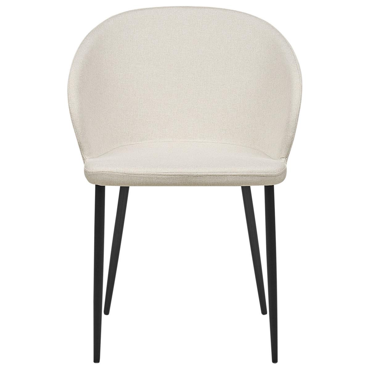 ESSZIMMERSTUHL 2er-Set hellbeige/schwarz Mason - Beige/Schwarz, Textil (45/82/45cm) - Beliani