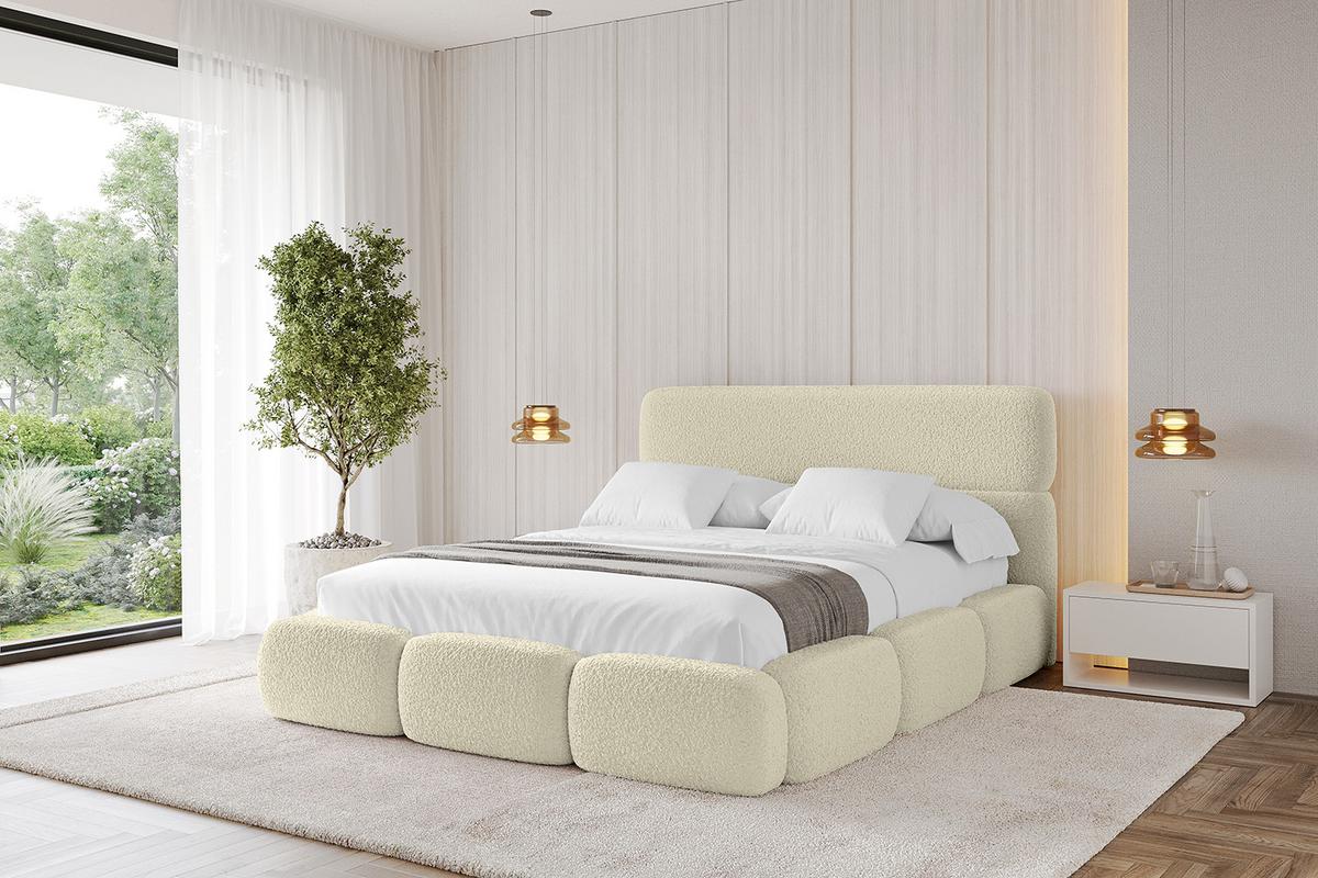 POLSTERBETT mit Bettkasten und Lattenrost, Boxbett ohne Matratze - ELVA 180x200 Beige - Taupe, Holzwerkstoff/Textil (180/200cm) - ALTDECOR