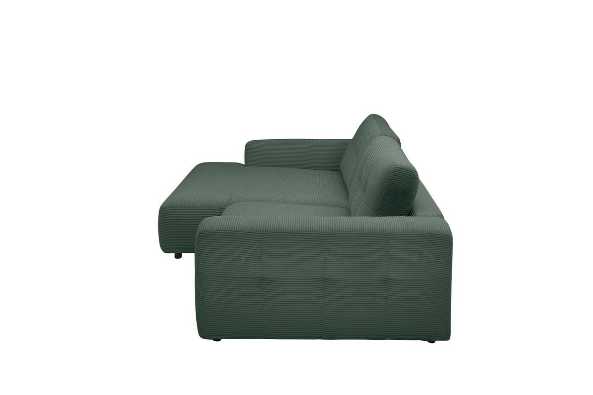 ECKSOFA XL MIKA Smaragdgrün Cord - Smaragdgrün/Schwarz, Kunststoff/Textil (296/167cm) - KAWOLA