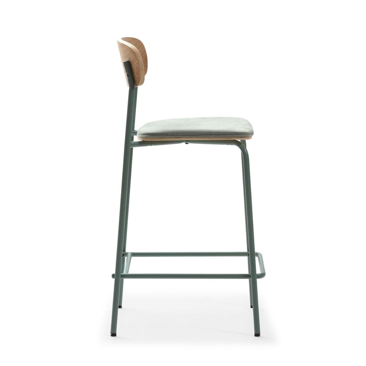 BARHOCKER (Set aus 2) aus Stoff mit schwarzen Metallbeinen - adriana 42/48/66 cm - Hellblau, Textil (48/66/42cm) - Calicosy