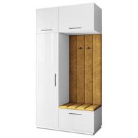 GARDEROBENSCHRANK REMA 120/240/60 cm Modern Garderobe-Set Weiß - Gelb/Weiß, Holzwerkstoff (120/240/60cm) - MASSENO