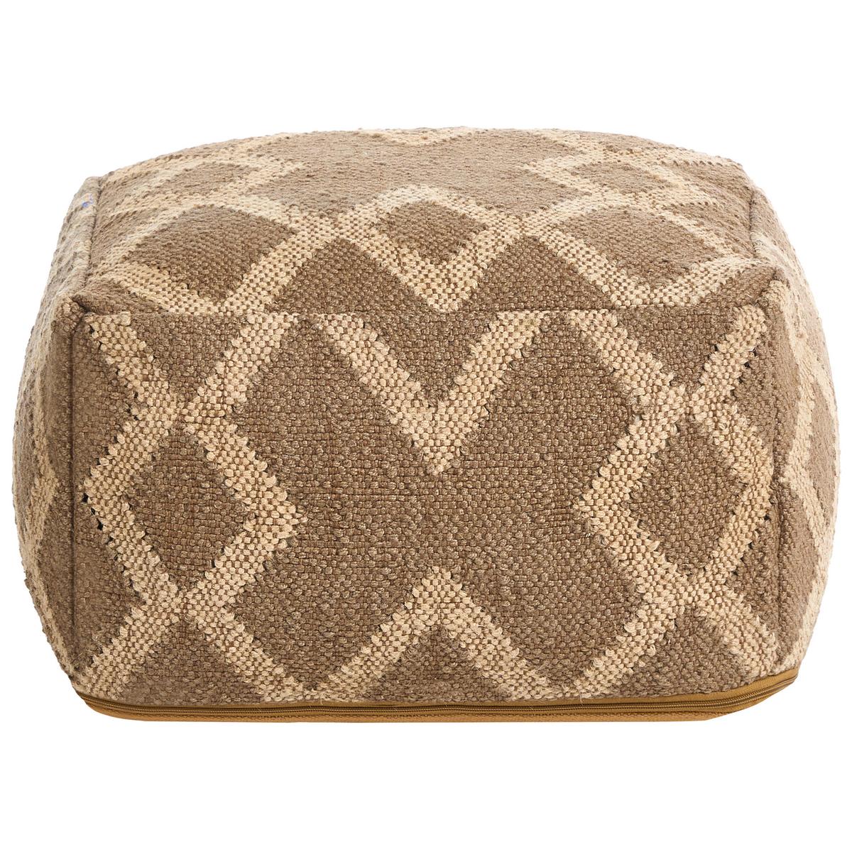 POUF Jute Hellbraun Gopi - Hellbraun/Beige, Textil (50/30/50cm) - Beliani