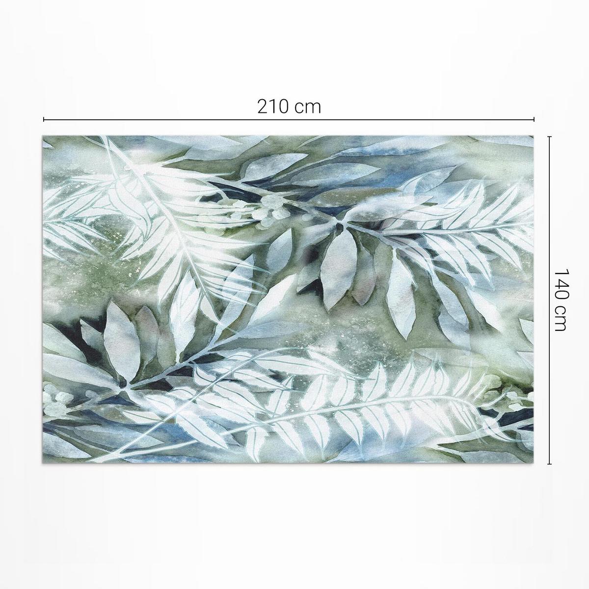TEPPICH 140x210 cm Aquarell Blätter Zweige - Mintgrün, Kunststoff (140/210cm) - Wallfluent