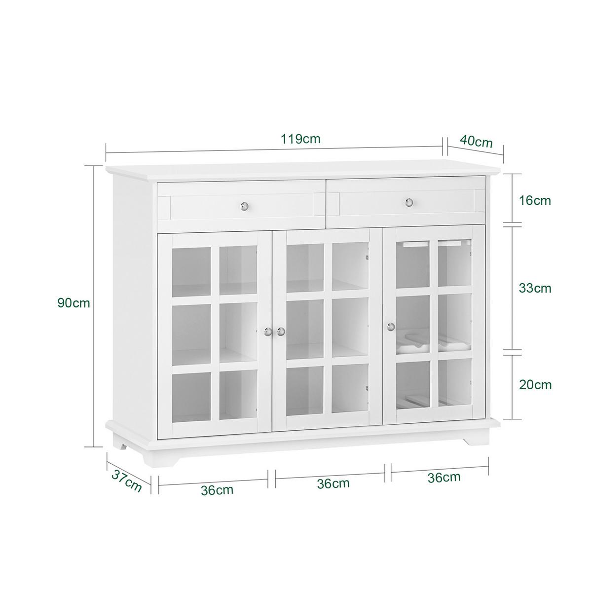 VITRINE Weiß - Weiß, Holz/Holzwerkstoff (119/90/40cm) - SoBuy