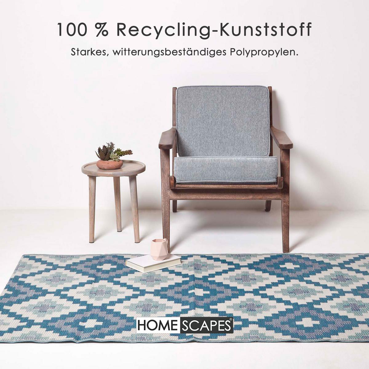 OUTDOORTEPPICH Mia, geometrisch gemustert 180/270 cm - Blau, Kunststoff (180/270cm) - Homescapes