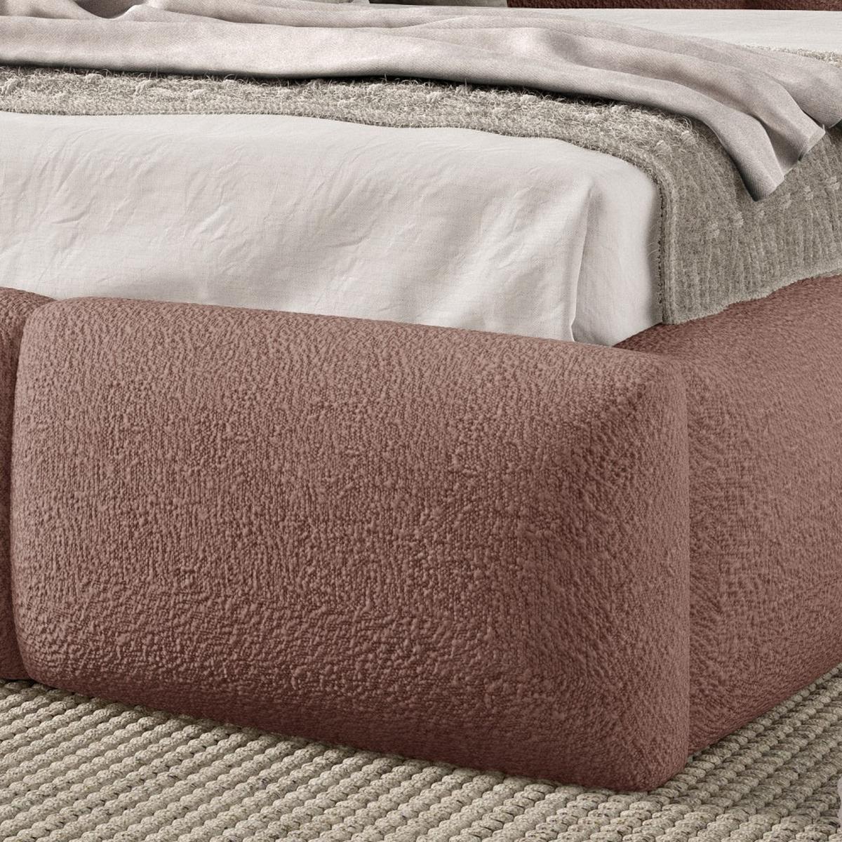 POLSTERBETT Bero, 200x200, Bouclé-Stoff, Dunkelrosa - Dunkelrosa, Textil (200/200cm) - Beautysofa