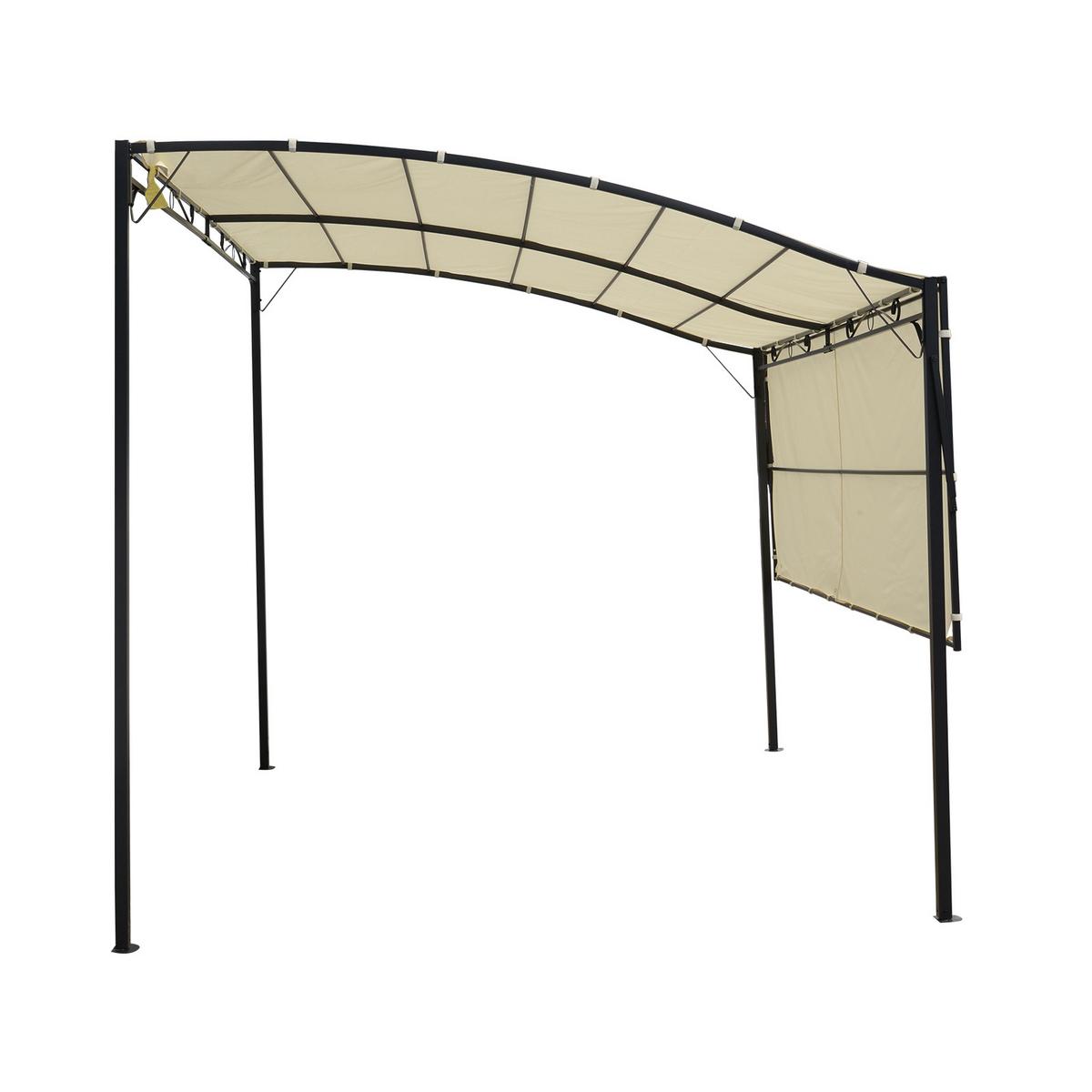 PAVILLON Stahl+Polyester Creme+Schwarz - Creme, Metall (250/250/300cm) - Outsunny