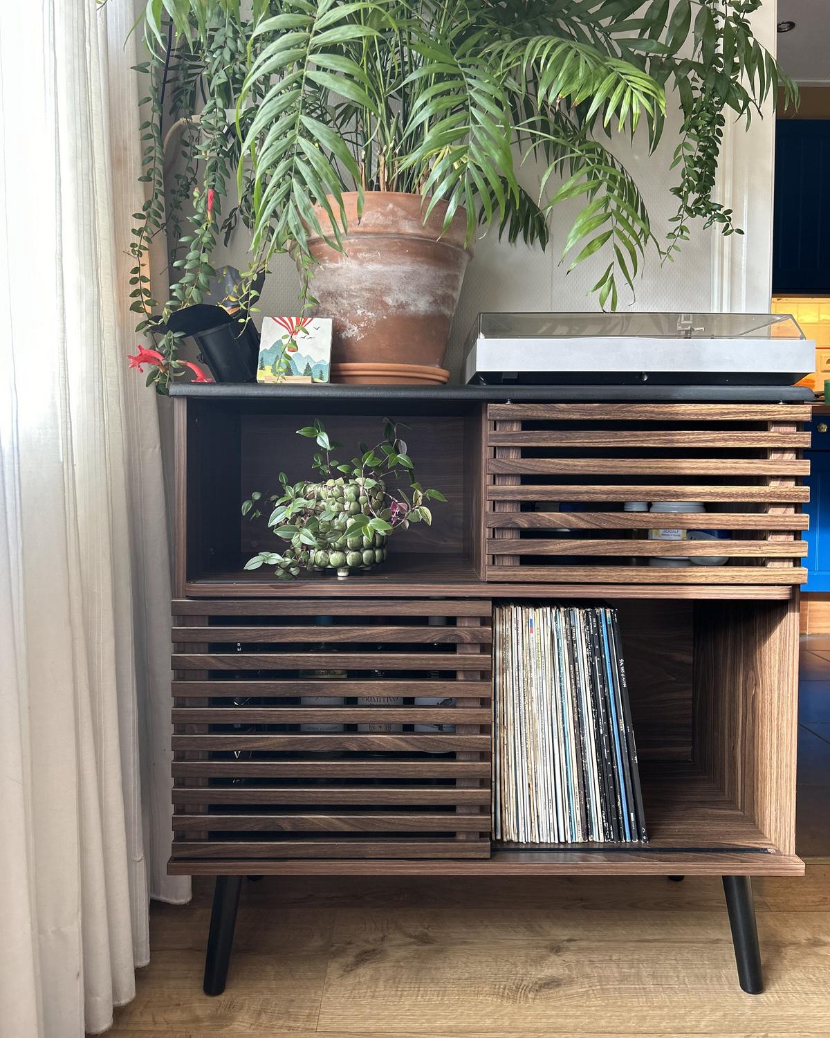 SIDEBOARD Dunkler Holzfarbton Perth - Dunkelbraun/Schwarz, Holzwerkstoff (80/80/40cm) - Beliani
