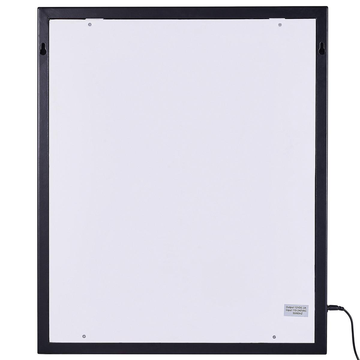 BADSPIEGEL mit LED-Beleuchtung schwarz rechteckig 50/60 cm Odenas - Schwarz, Metall (50/60/2cm) - Beliani