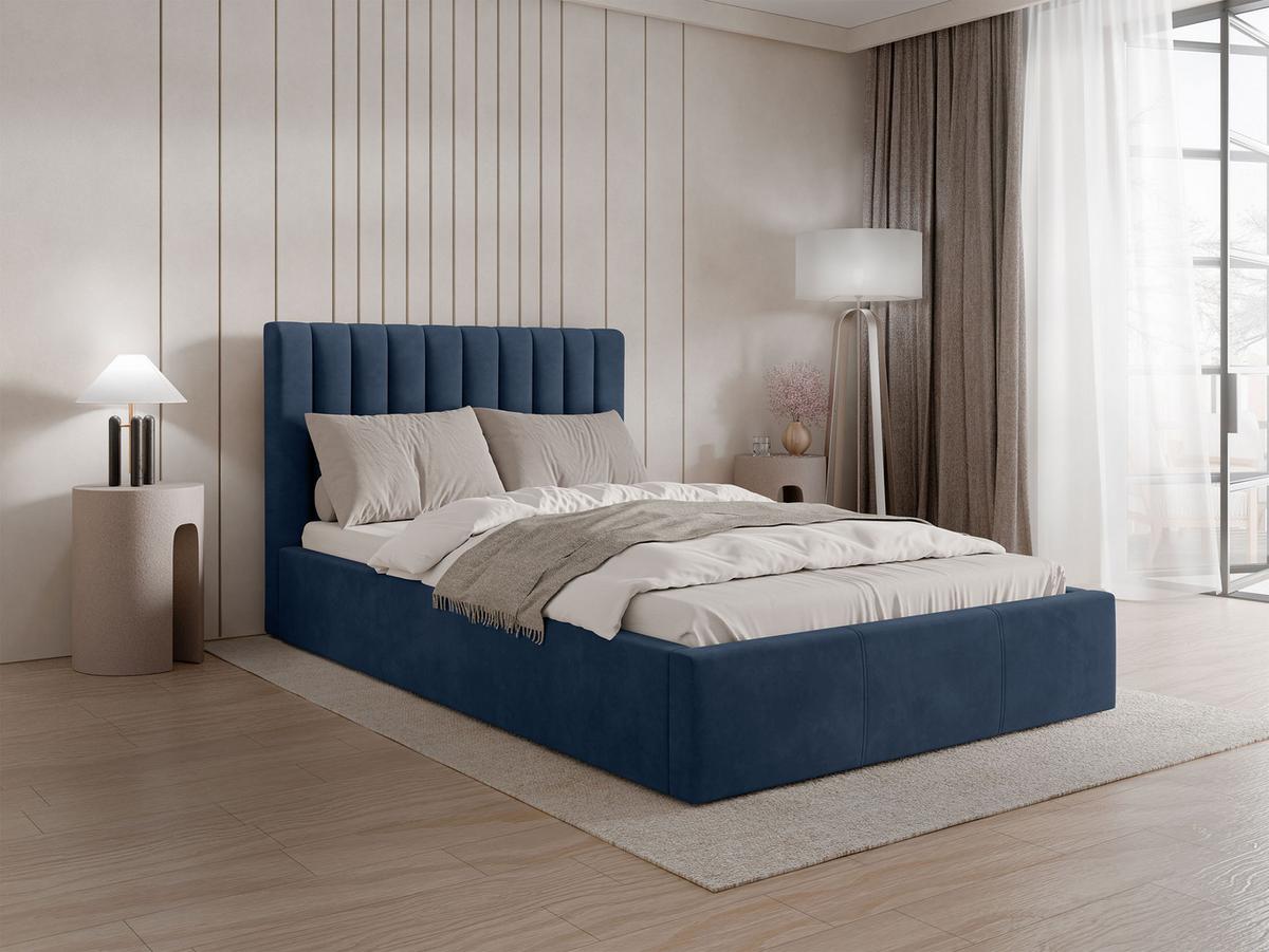 POLSTERBETT Cosmo - Blau/Naturfarben, Holz/Holzwerkstoff (120/200cm) - MIRJAN24
