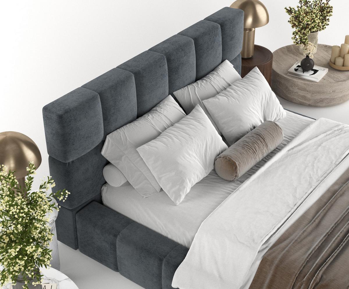 POLSTERBETT Paros mit Stauraum 200/200 cm Anthrazit im Terra NW Stoff - Anthrazit/Schwarz, Holz/Holzwerkstoff (200/200cm) - AltaBeds