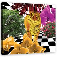 WANDBILD bunte tiger - Multicolor, Textil (30/30cm) - Feeby