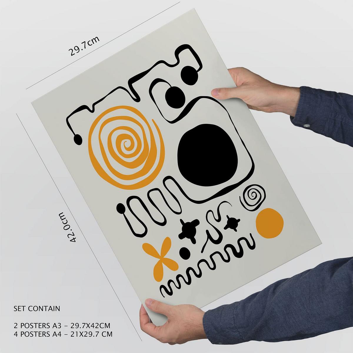 POSTER Set Mit 6 In Schwarzer Tinte Emotionen A3 & A4 Rahmenlos - Klar, Papier (29/3cm) - Nacnic