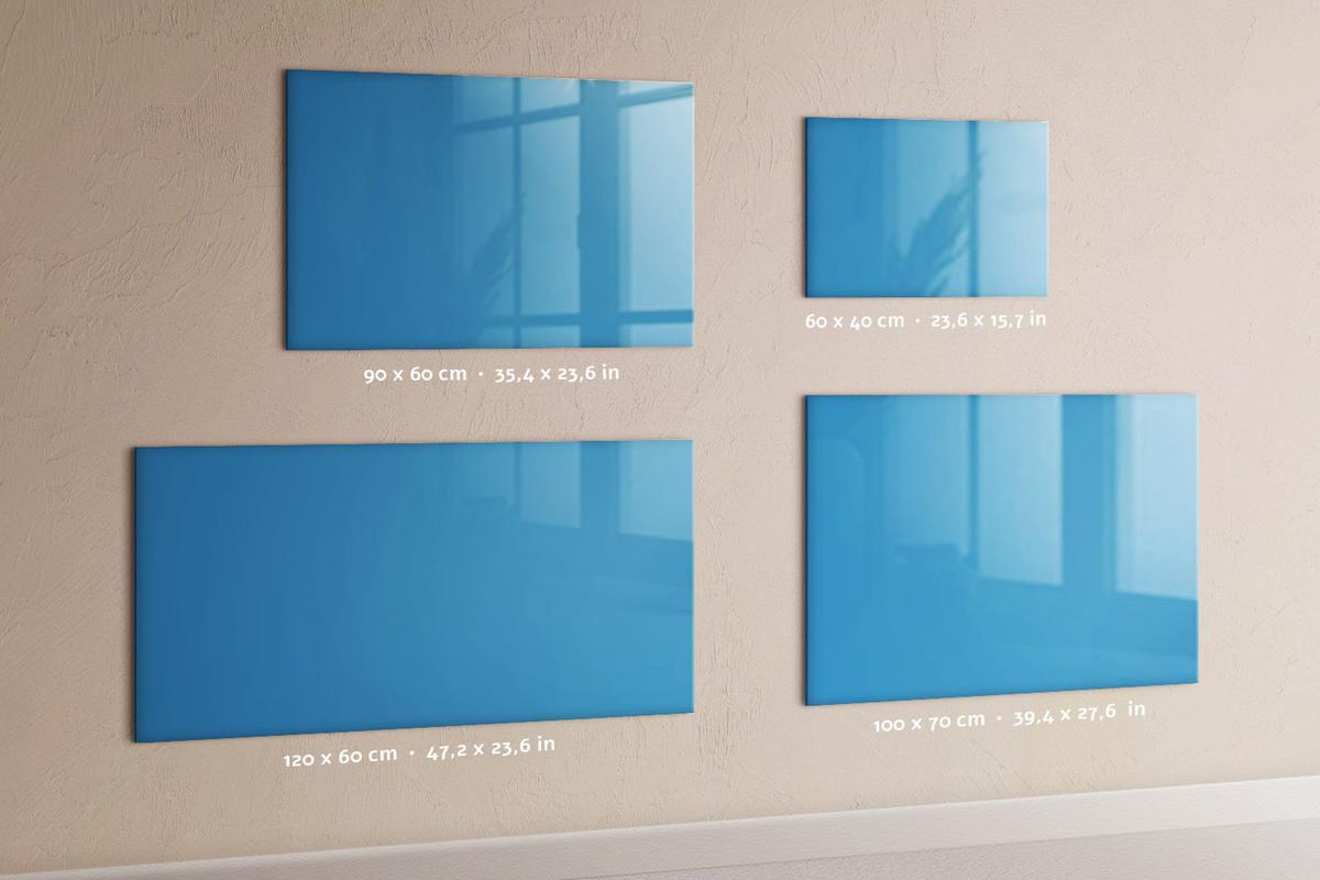 MAGNETTAFEL 60x40 Blau schwarzer Marker - Blau, Glas (60/0.4/40cm) - TULUP