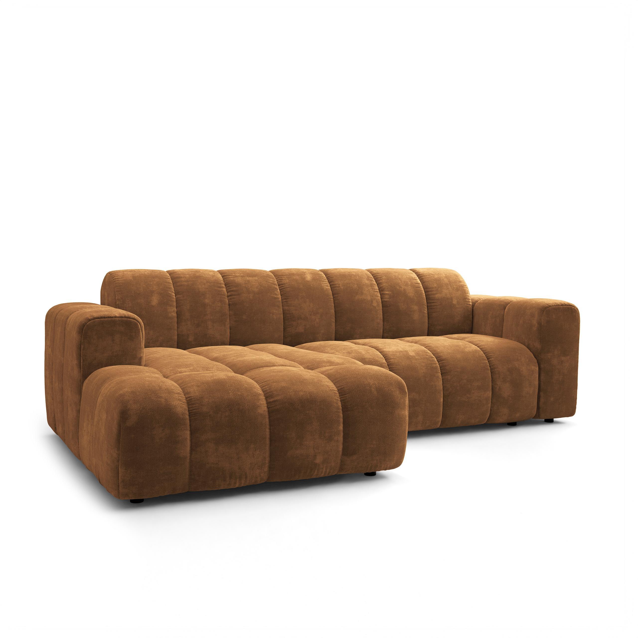ECKSOFA TISI Hellbraun Chenille - Hellbraun, Holz (274/165cm) - MASSENO