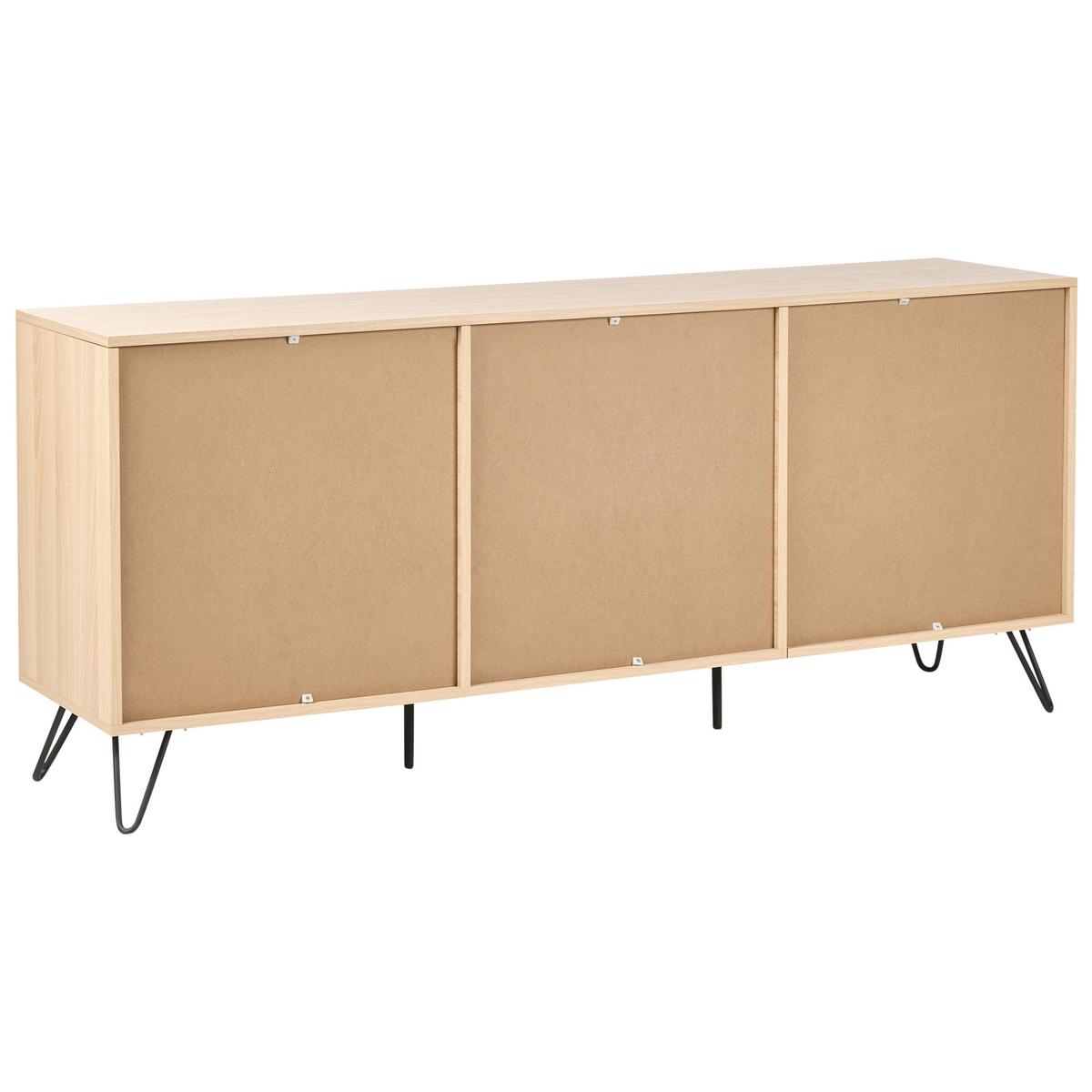 SIDEBOARD mit 2 Türen Hellbraun Cardigan - Hellbraun, Holzwerkstoff (160/70/40cm) - Beliani