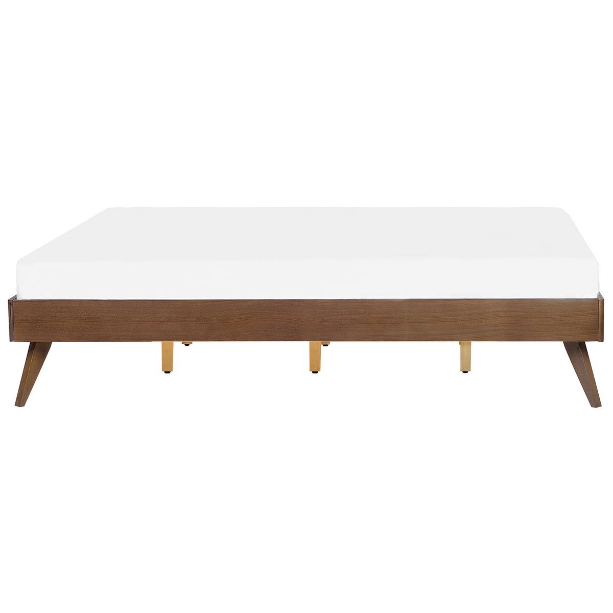 BETT 180/200cm Dunkler Holzfarbton Berric - Dunkelbraun, Holzwerkstoff (180/200cm) - Beliani