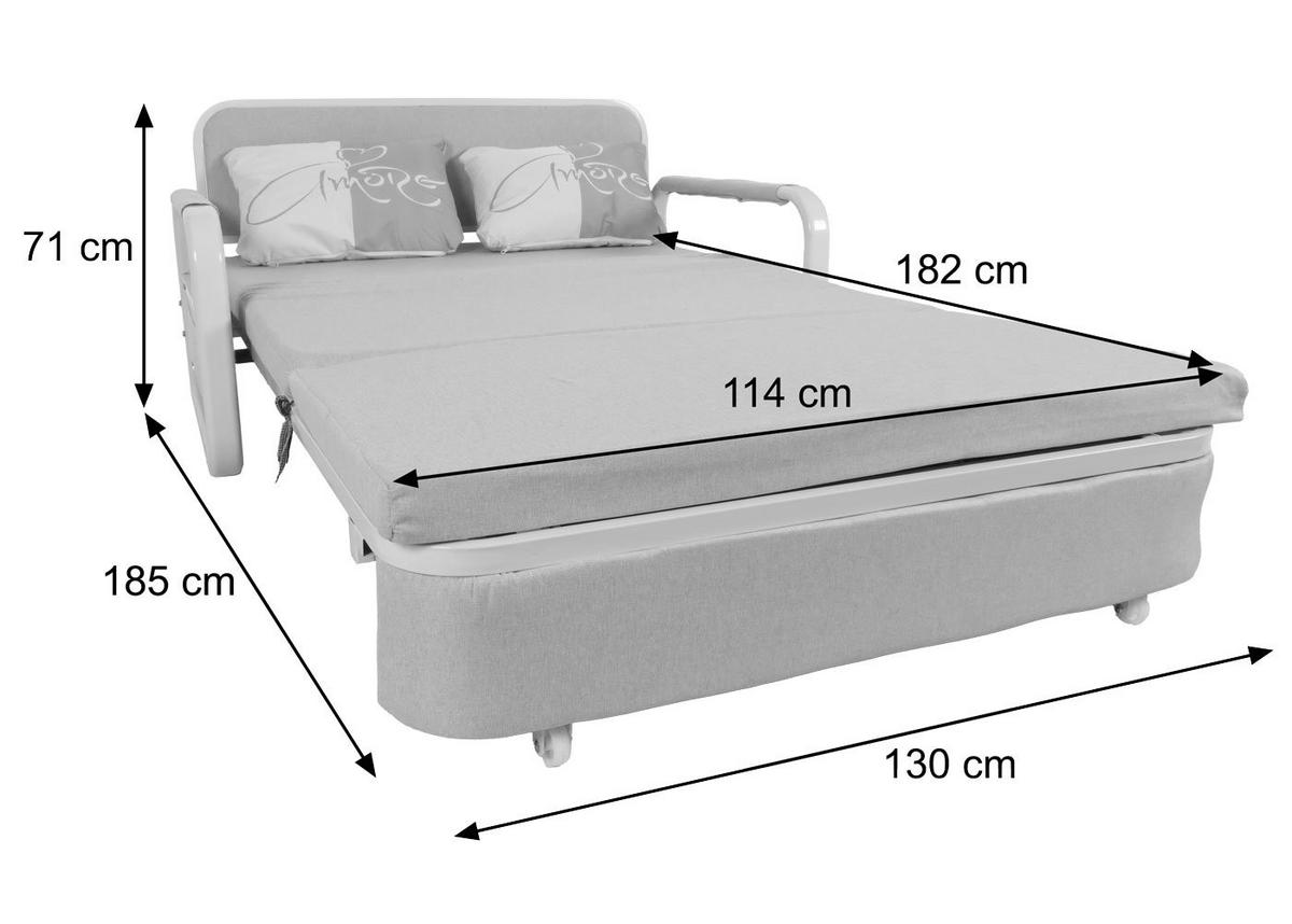 SCHLAFSOFA Braun - Braun, Textil (130/71/185cm) - MCW