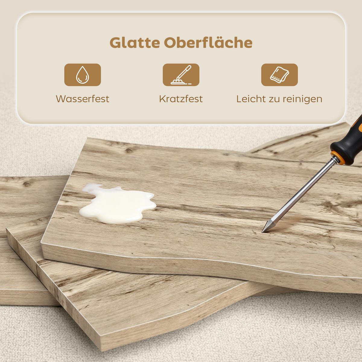 COUCHTISCH aus MDF Stahl Eiche - Eichefarben/Schwarz, Holzwerkstoff/Metall (100/50/45cm) - HOMCOM
