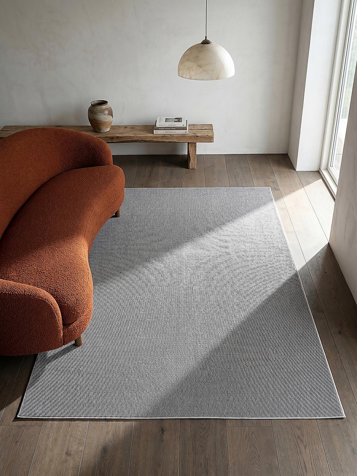 TEPPICH Niederflor Uni COLFOSCO Polypropylen Beige 133 x 133 cm - Grau, Textil (133/133cm) - KADIMA DESIGN