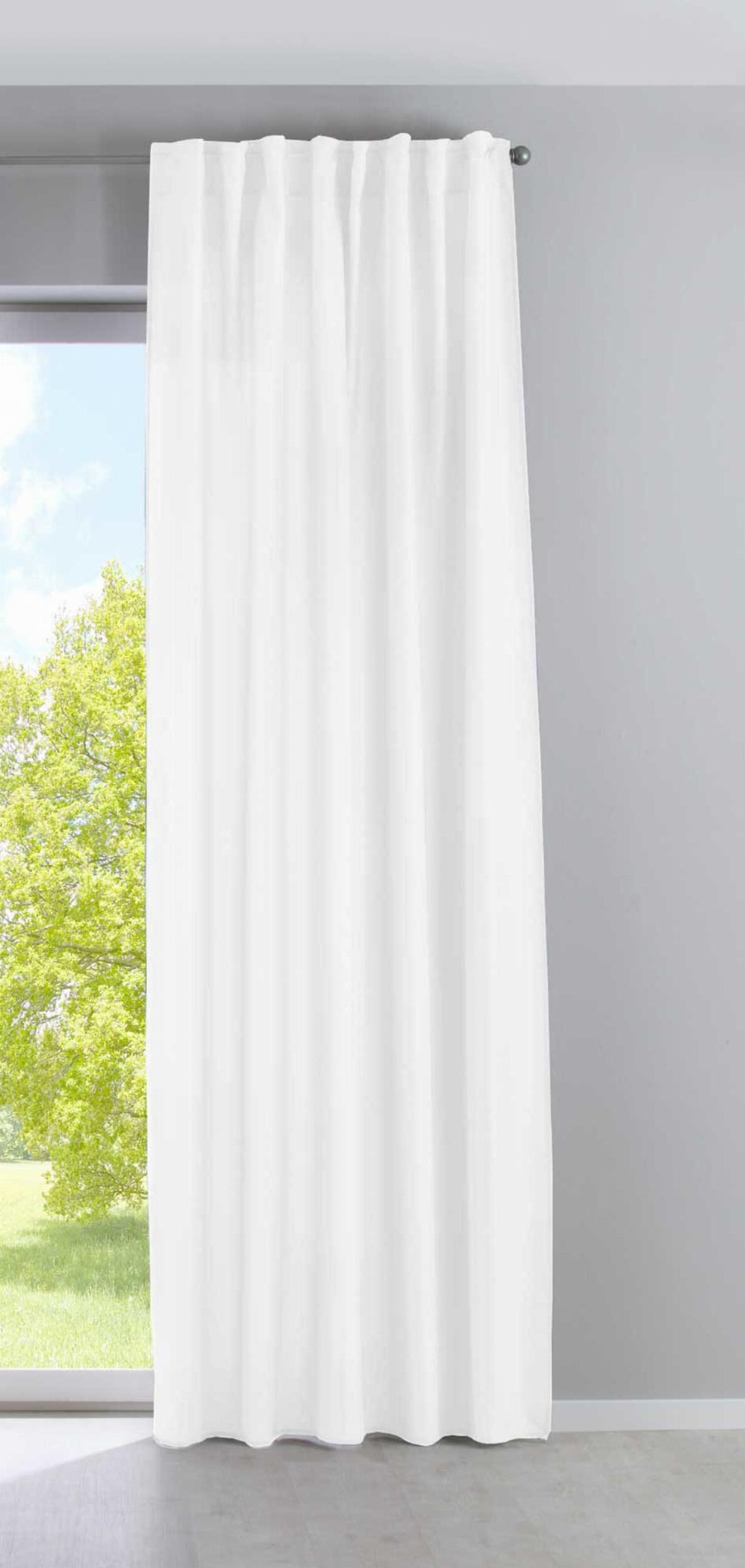 SCHLAUFENGARDINE »Jena« HxB 250x140 cm Weiß - Weiß, Textil (140/250cm) - Gardinenbox