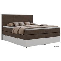 BOXSPRINGBETT DELVIT KING 200/200 - Braun Velvet - Topper Visco - H3 - Schwarz/Braun, Kunststoff/Textil (200/200cm) - MKS