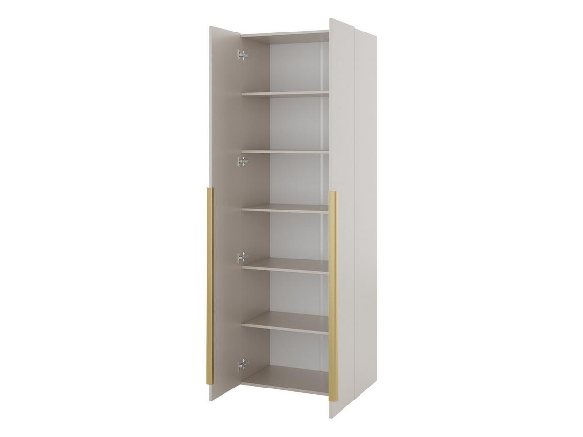 KLEIDERSCHRANK Kerkin 2D - Goldfarben/Nussbaumfarben, Holzwerkstoff/Kunststoff (70/200/42cm) - MIRJAN24