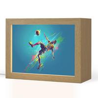 NACHTTISCHLAMPE Fußballer - Farbspritzer - Farbenfroh - Ball 20x15 cm - Blau, Holzwerkstoff (8/20/15cm) - OnlyWow