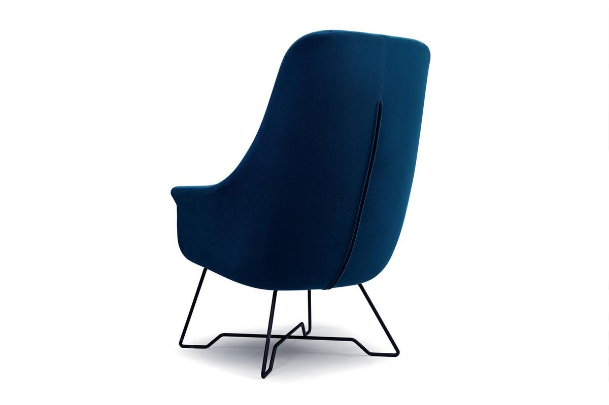SESSEL SEDUTA, Modern Polstersessel Loungesessel, Velours-Stoff Blau - Blau, Holz/Metall (72.5/101.5/83cm) - MASSENO