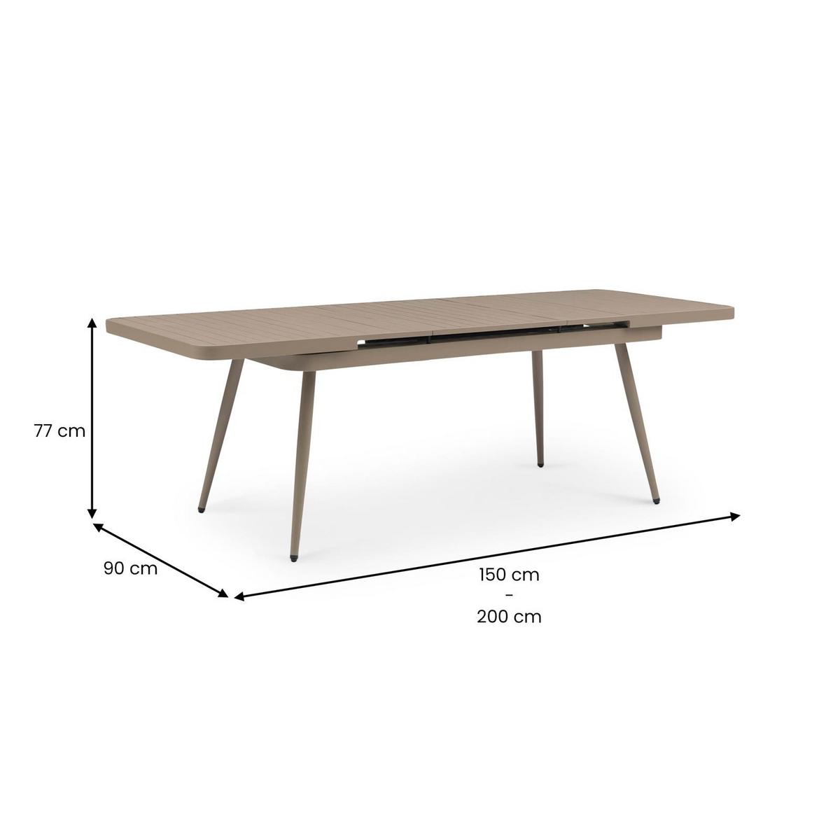GARTENMÖBEL SET SUNNY VERANO 9er Set champagne - Champagner, Metall - IDIMEX