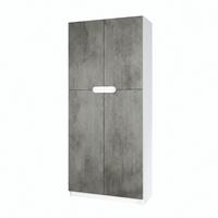BÜROSCHRANK Logan Fronten in Beton Dunkel Optik - Dunkelgrau, Holzwerkstoff (82/184/37cm) - Vladon