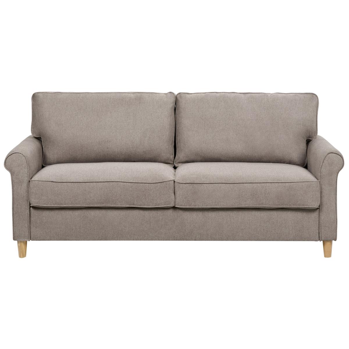 5-SITZER-SOFA SET Stoff hellbraun Ronneby - Hellbraun/Braun, Textil (78/78/190cm) - Beliani