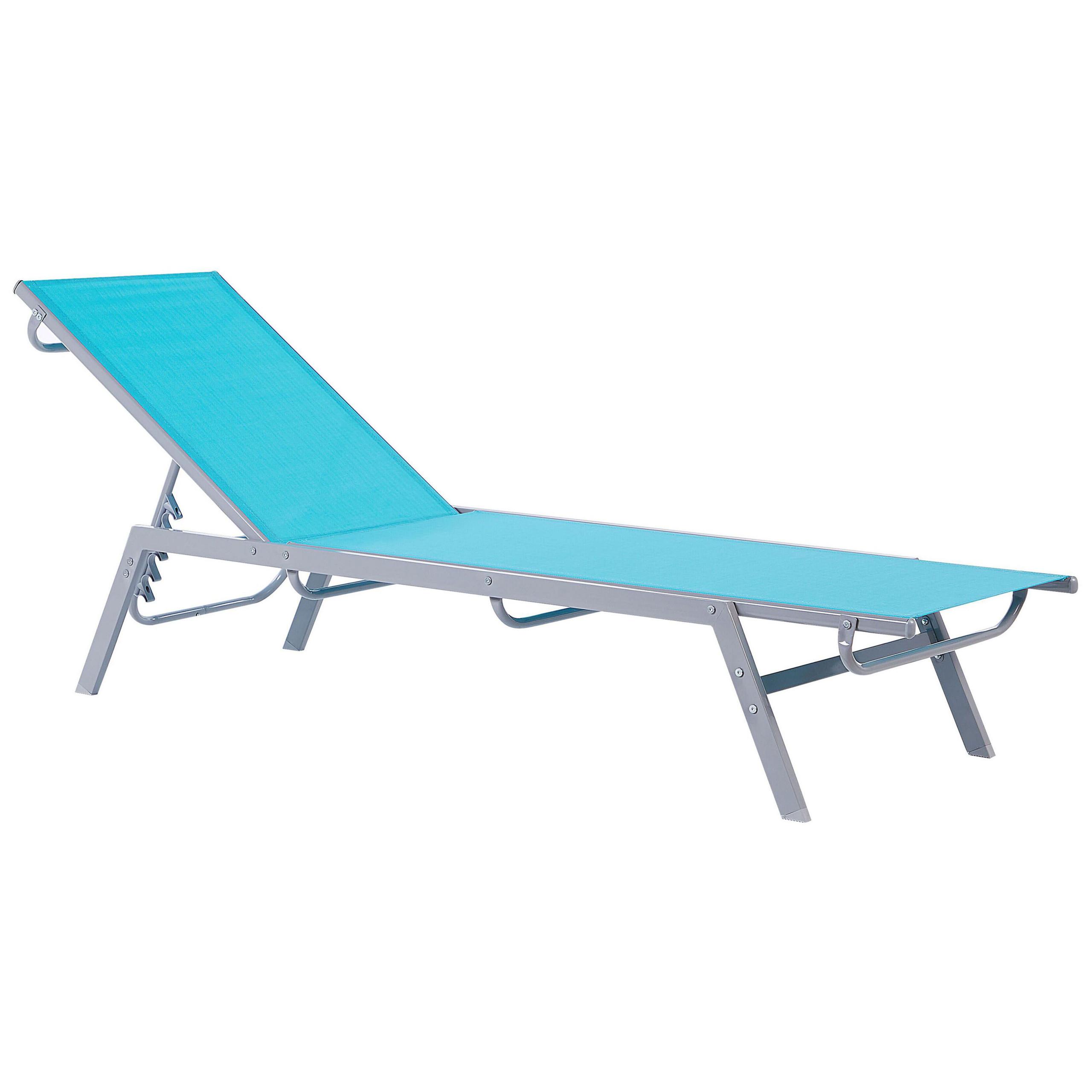 GARTENLIEGE Blau Noli - Blau, Metall (53/32/154cm) - Beliani
